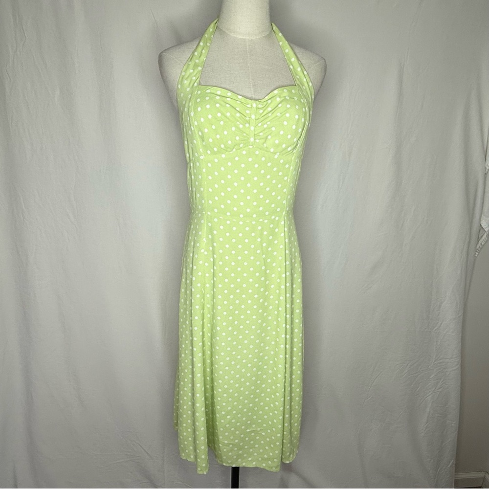 Ann Taylor Green Halter Sundress Cocktail